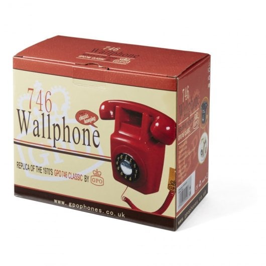 Telefono fisso da parete GPO 746 nero retrò