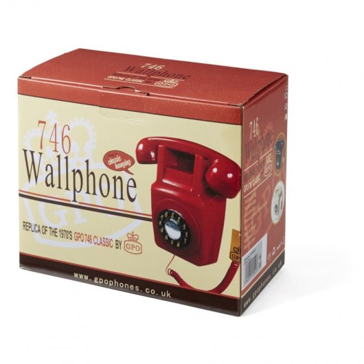 GPO 746 Telefono fisso da parete retrò rosso