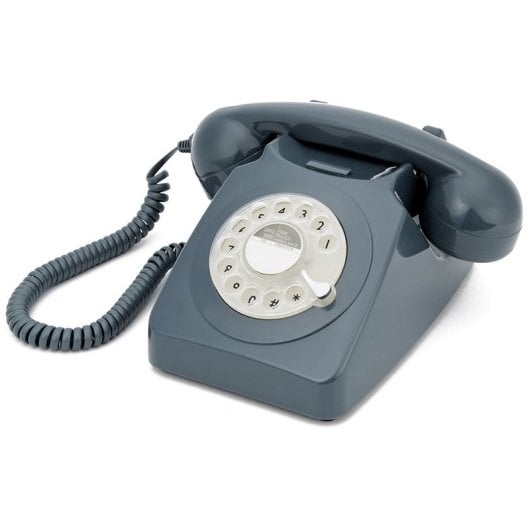 GPO 746 Téléphone Fixe Rotatif Rétro Gris