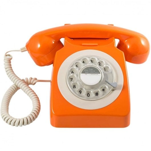 GPO 746 Rotary Teléfono Fijo Retro Naranja