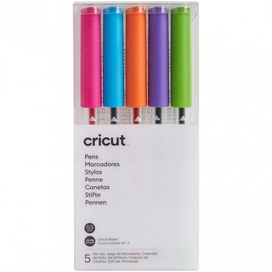 Cricut Pack de 5 Bolígrafos Brillantes Punta Extra Fina 0.3mm