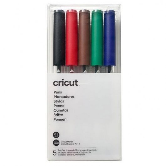 Confezione Cricut da 5 penne Basic extra fini da 0,3 mm