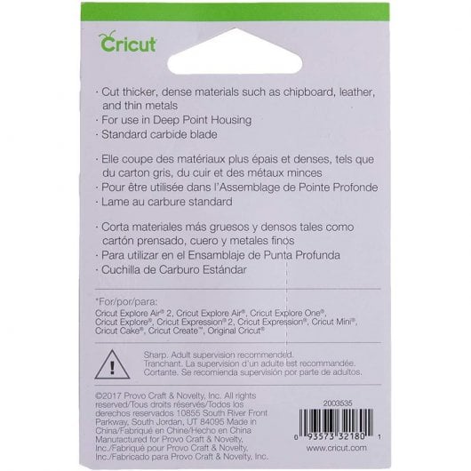 Cricut Set de 2 Cuchillas de Repuesto de Corte Profundo