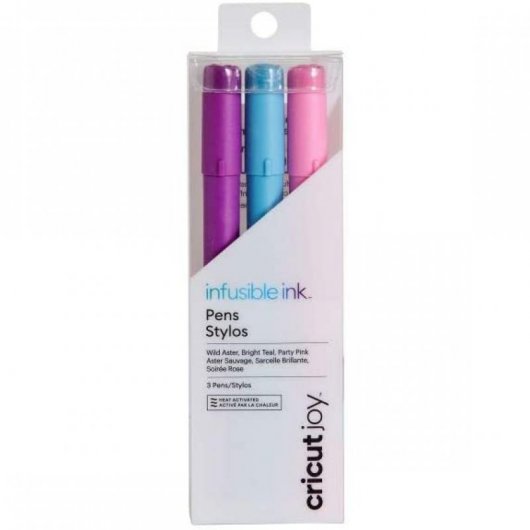 Cricut Joy Pack de 3 Rotuladores Infusible Ink 0.4mm Rosado/Verde Azulado /Rosa