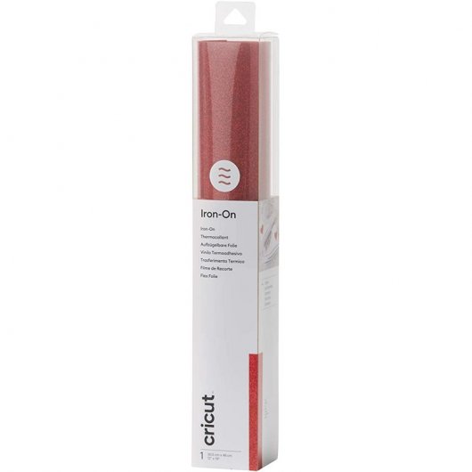 Cricut Giltter Thermocollant Paillettes Textile Vinyle Thermo-Adhésif 30,5 cm x 48 cm Rouge