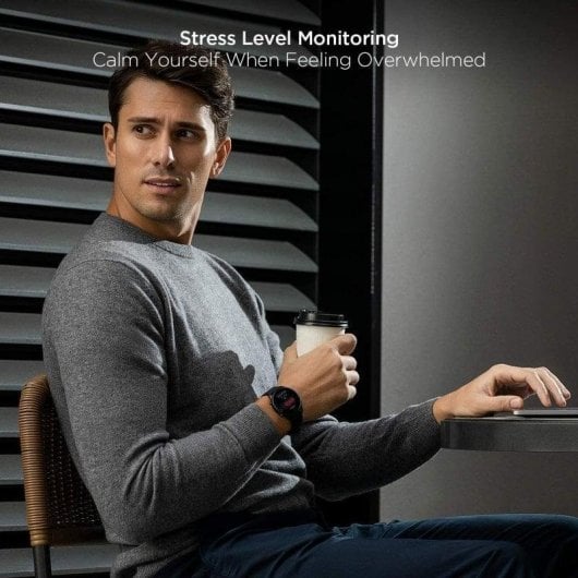 Amazfit GTR 2e Bluetooth GPS 46mm AMOLED Preto Resistência Água 5ATM SpO2 Monitor Sono