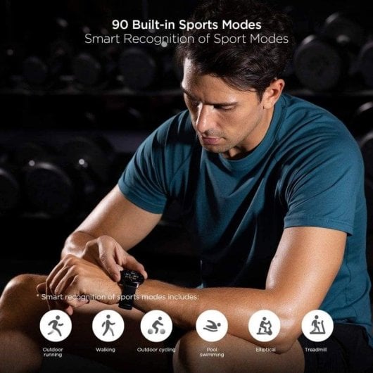 Amazfit GTR 2e Bluetooth GPS 46mm AMOLED Preto Resistência Água 5ATM SpO2 Monitor Sono