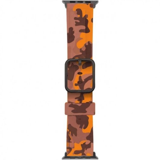 Suritt Sport Camo Correa de Silicona Naranja con Adaptadores Negros para Apple Watch 38/40mm