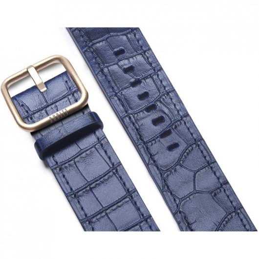 Suritt Sidney Correa de Piel/Cuero Azul con Adaptadores Dorados para Apple Watch 42/44mm