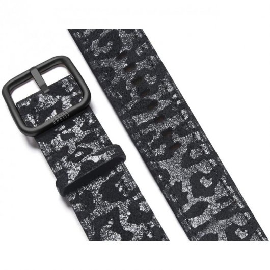 Suritt Leo Black Correa de Piel/Cuero Negro con Adaptadores Negros para Apple Watch 38/40mm