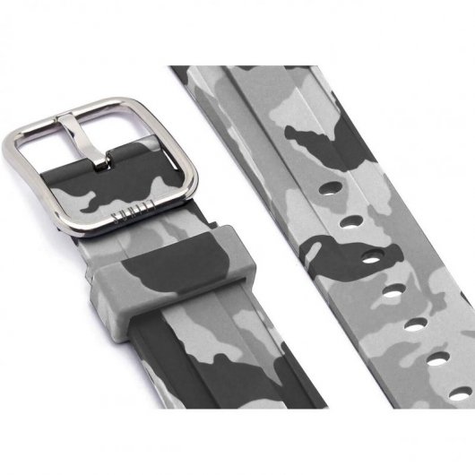 Suritt Sport Camo Correa de Silicona Gris con Adaptadores Plateados para Apple Watch 38/40mm