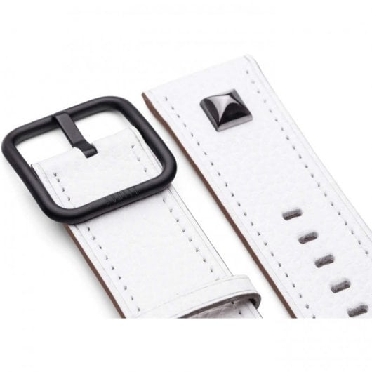 Suritt Oslo Correa de Piel/Cuero Blanca con Adaptadores Negros para Apple Watch 38/40mm