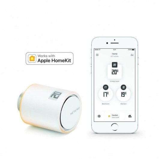 Têtes Thermostatiques Intelligentes Netatmo NBU-NAV-EU 3 Sans fil pour Radiateur