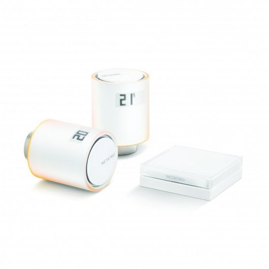 Netatmo Set 3 Valvole Termostatiche Intelligenti Aggiuntive per il Termostato Intelligente e per il Kit di base per riscaldamento centralizzato