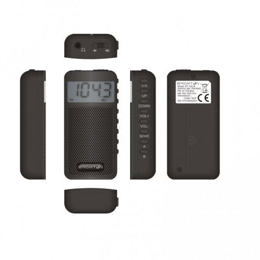 Brigmton BT-126 Radio Digital AM/FM Negra