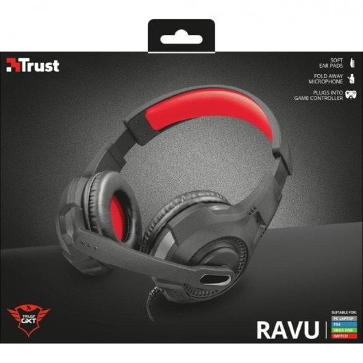 Kopfhörer Trust GXT 307 kabelgebunden 3,5 mm Gaming Mikrofon klappbar Schwarz Rot