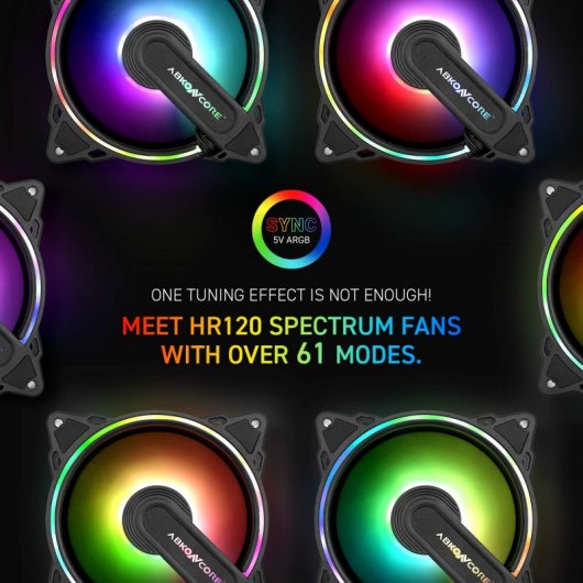 Abkoncore Hurricane Spectrum Sync Pack 3 ventiladores 120mm + Control HUB
