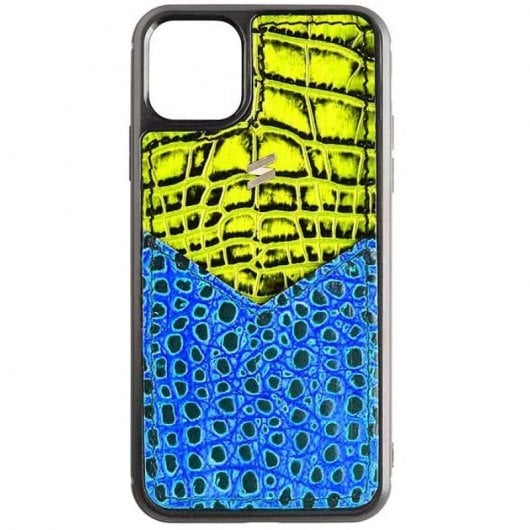 Suritt Funda Benny Card de Piel/Cuero Amarillo para iPhone 11