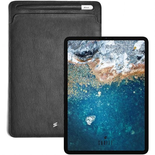Suritt Corteccia Black Funda de Piel/Cuero Negra para iPad Pro 12.9"