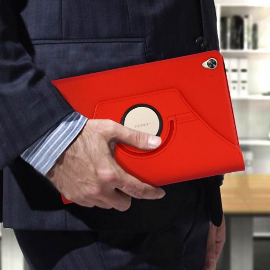 Avizar Funda Libro Soporte Roja para Huawei MediaPad M6