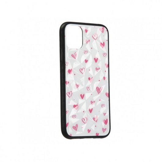 Funda Cristal Corazones Rojos para iPhone 11 Pro