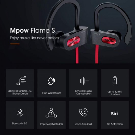 Mpow Flame S Auriculares Desportivos Bluetooth