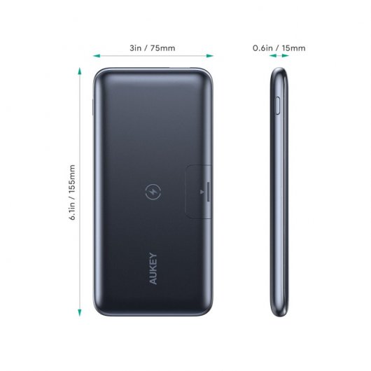 Aukey Basix Pro Powerbank con Carga Inalámbrica 10000mAh