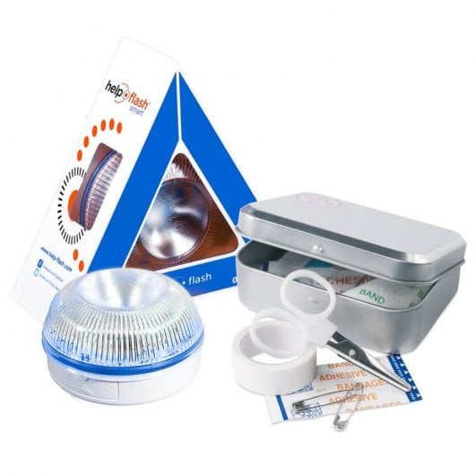 Help Flash Smart Luz de Emergencia Inteligente V16 Homologada DGT + Kit Primeros Auxilios