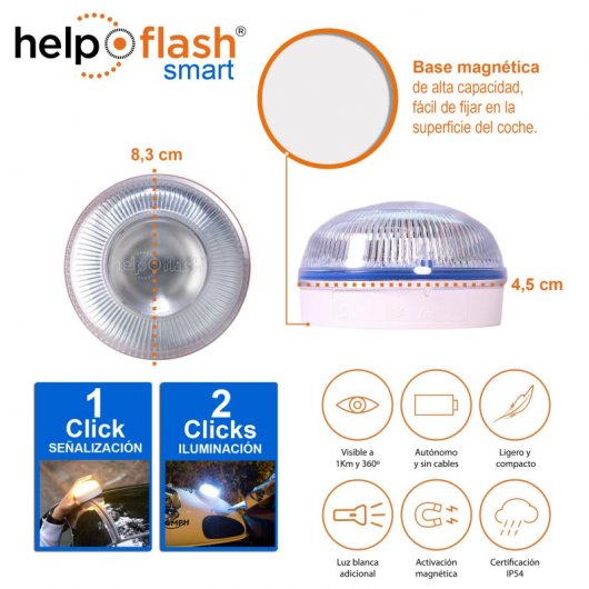 Help Flash Smart Luz de Emergencia Inteligente V16 Homologada DGT + Kit Primeros Auxilios