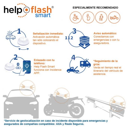 Help Flash Smart Luz de Emergencia Inteligente V16 Homologada DGT + Kit Primeros Auxilios