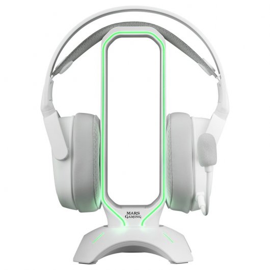 Mars Gaming MHHX Soporte Auriculares Gaming RGB Flow + HUB 2x USB 2.0 Blanco