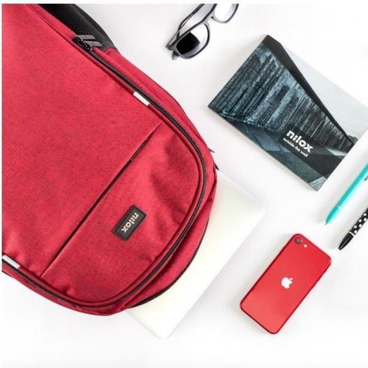 Nilox Sac à dos pour ordinateur portable jusqu'à 15,6" Rouge