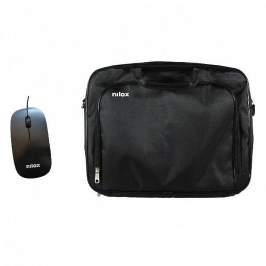 Nilox Essential 2 Kit Laptoptasche bis 15,6 Zoll Schwarz + Optische USB-Maus Schwarz