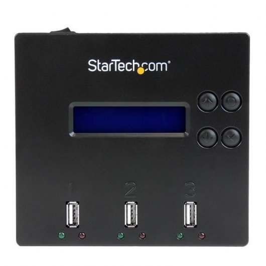 StarTech.com Docking Station per Unità Flash USB - Duplicatore/Eraser Standalone 1:2 per Chiavette USB consente la copia del sistema, dei file e dell'unità a 1,5 GB/min, cancellazione a 1 o 3 passaggi, Display LCD