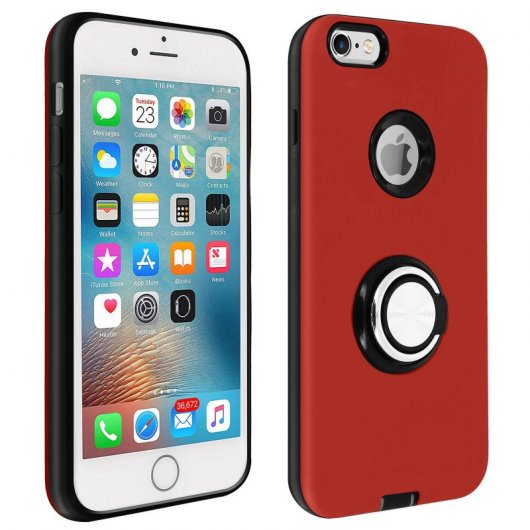 Avizar Carcasa Soporte Roja para Apple iPhone 6 Plus/6S Plus