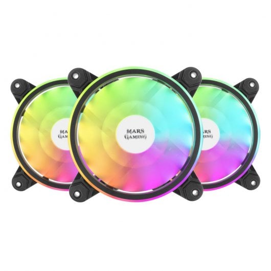 Mars Gaming MFX Pack 3 Ventoinhas ARGB Dual 120mm Pretas + Comando RF
