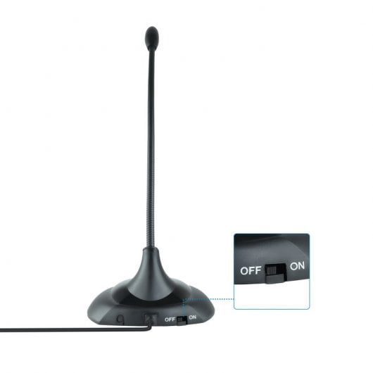 TooQ Micrófono Multimedia Flexible Jack 3.5 mm Negro