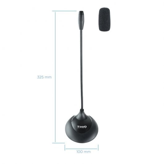TooQ Micrófono Multimedia Flexible Jack 3.5 mm Negro
