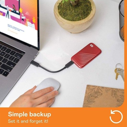 WD My Passport SSD 1TB USB-C Rosso