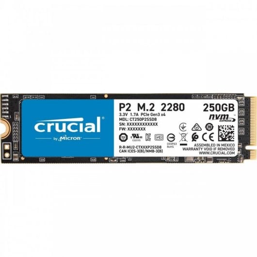 Crucial P2 SSD M.2 2280 250GB PCIe Gen3 x4 NVMe