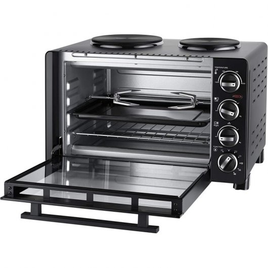 UNOLD 68885 Horno Sobremesa con 2 Placas de Cocción 30L 1500W