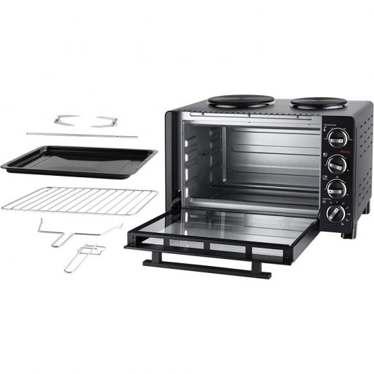 UNOLD 68885 Horno Sobremesa con 2 Placas de Cocción 30L 1500W