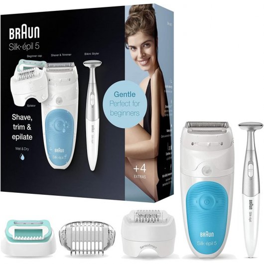 Braun Silk-épil 5-810 Wet & Dry Depiladora Eléctrica + 5 Accesorios
