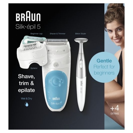 Braun Silk-épil 5-810 Wet & Dry Depiladora Eléctrica + 5 Accesorios