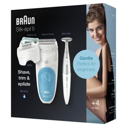 Braun Silk-épil 5-810 Wet & Dry Depiladora Eléctrica + 5 Accesorios