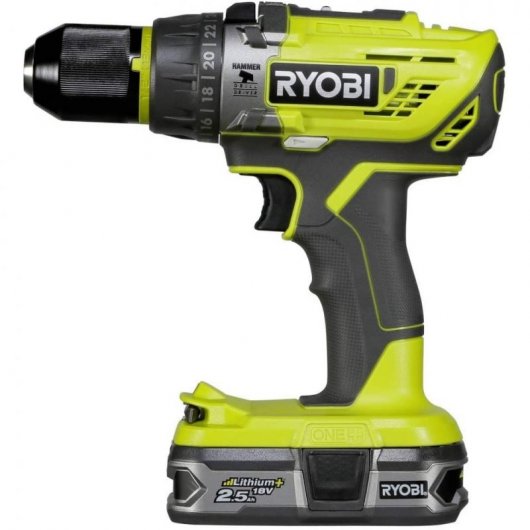 Ryobi R18PD31-225S Taladro Percutor 18V + 2 Baterías 2.5Ah