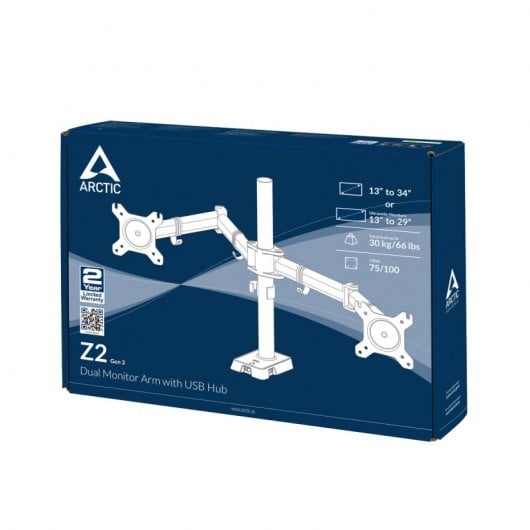 Arctic Z2 (Gen 3) Soporte Doble Monitor 34" VESA 100x100 Máx 15Kg