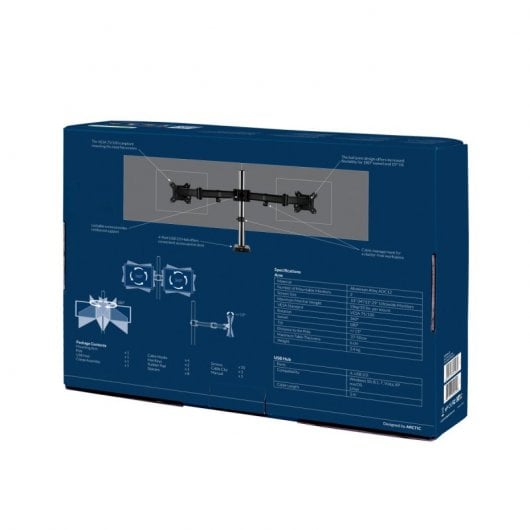 Arctic Z2 (Gen 3) Soporte Doble Monitor 34" VESA 100x100 Máx 15Kg