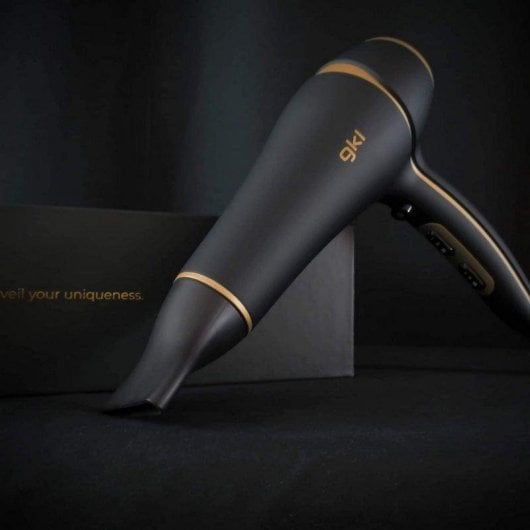 Phon Professionale Ionico GKL Beauty Onyx S2200 2200W 3 Temperature 2 Velocità con Diffusore Nero Oro
