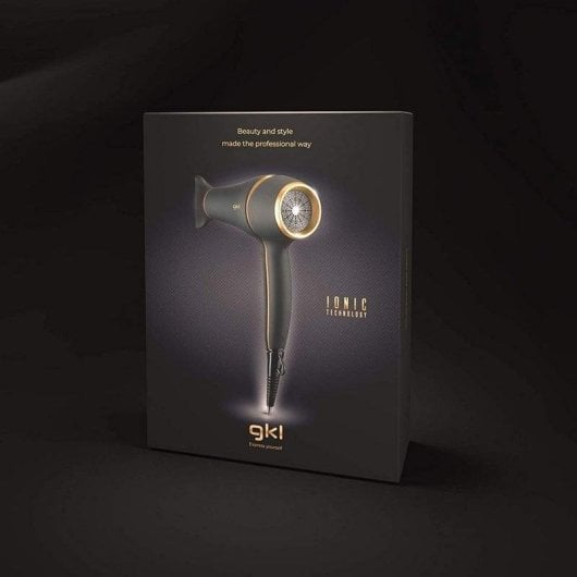 Phon Professionale Ionico GKL Beauty Onyx S2200 2200W 3 Temperature 2 Velocità con Diffusore Nero Oro